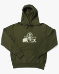 Kiriko Original Hoodie, 13oz Cotton, Printed Kintaro, Green