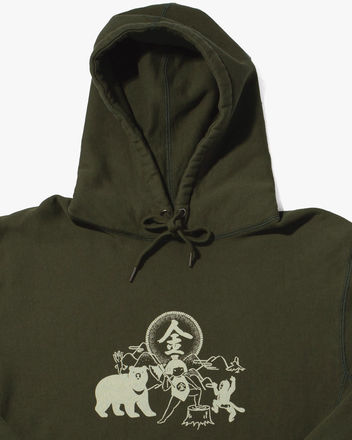 Kiriko Original Hoodie, 13oz Cotton, Printed Kintaro, Green