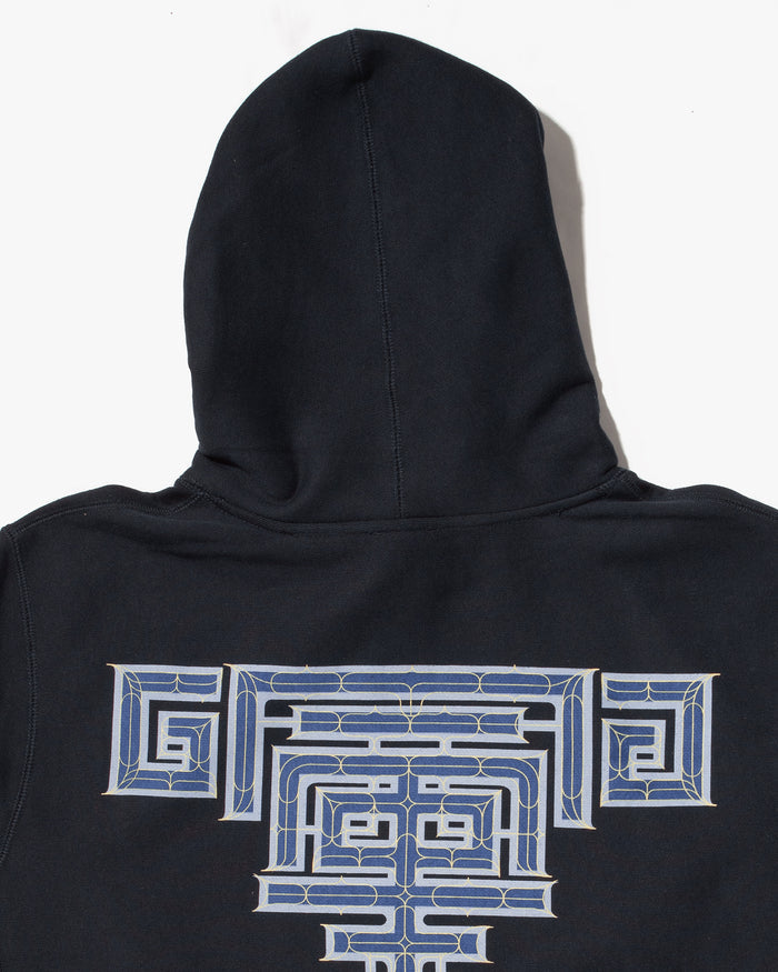 Kiriko Original Hoodie, Printed Ainu, Navy