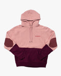 Kiriko Original Hoodie, Printed Ainu, Two-Tone, Light Pink with Maroon