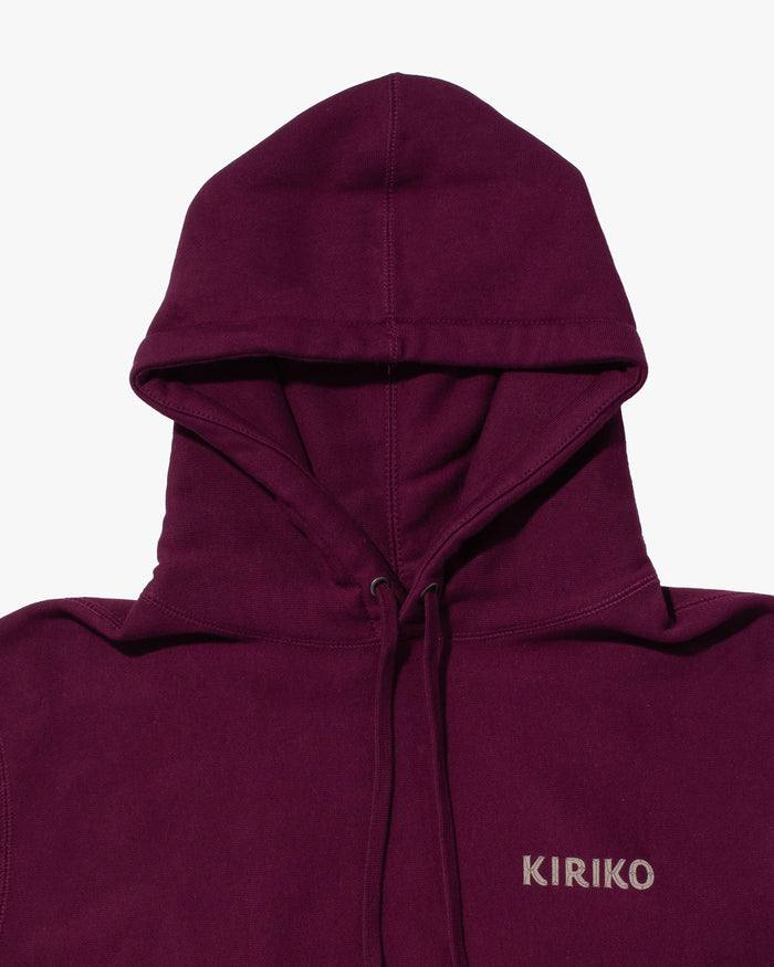 Kiriko Original Hoodie, Printed Ainu, Two-Tone, Maroon with Light Pink