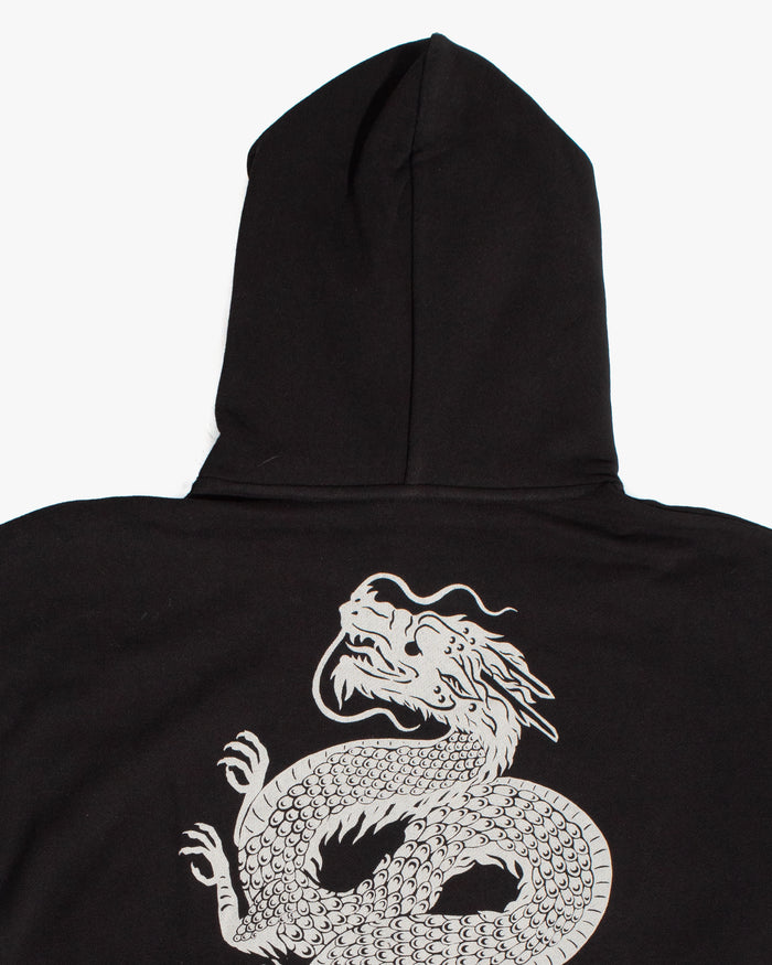 Kiriko Original Hoodie, Printed Koi-Dragon, Black