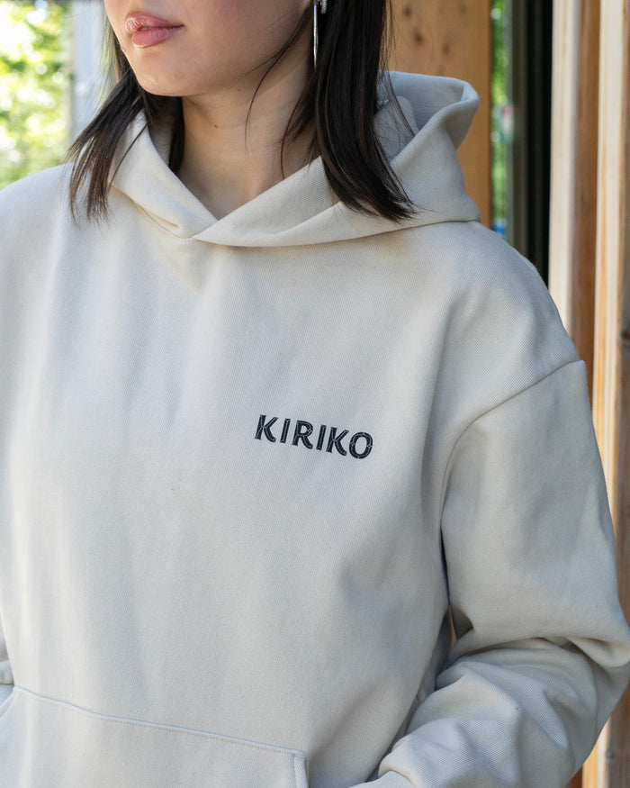 Kiriko Original Hoodie, Printed Koi-Dragon, Cream