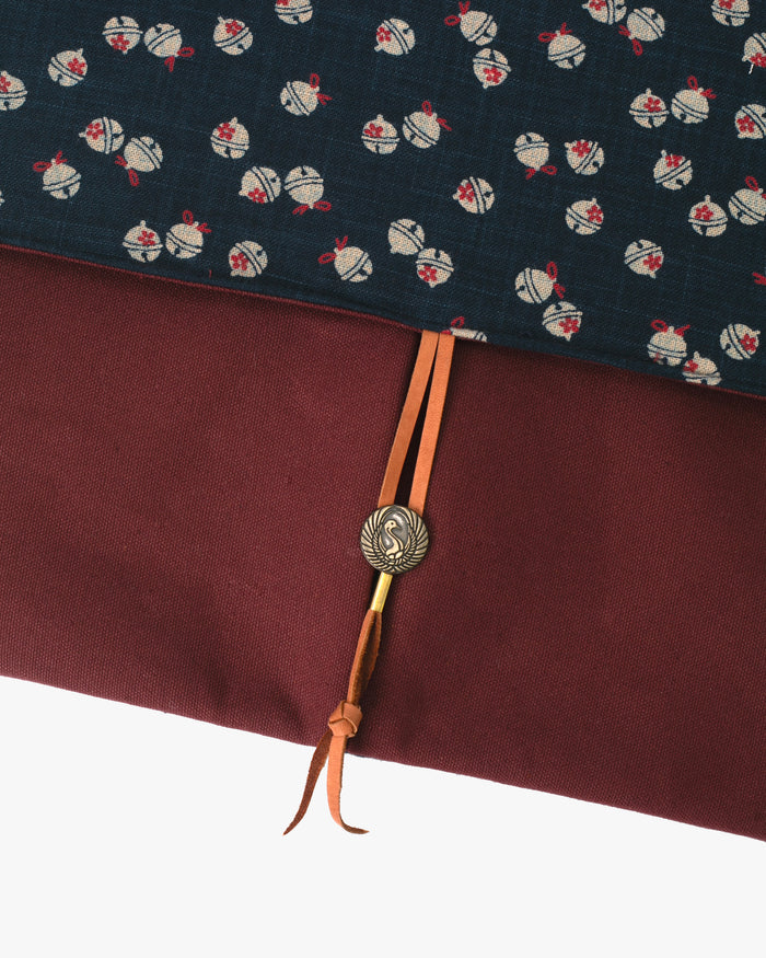 Kiriko Original Laptop Cover, Large, Suzu with Solid Burgundy