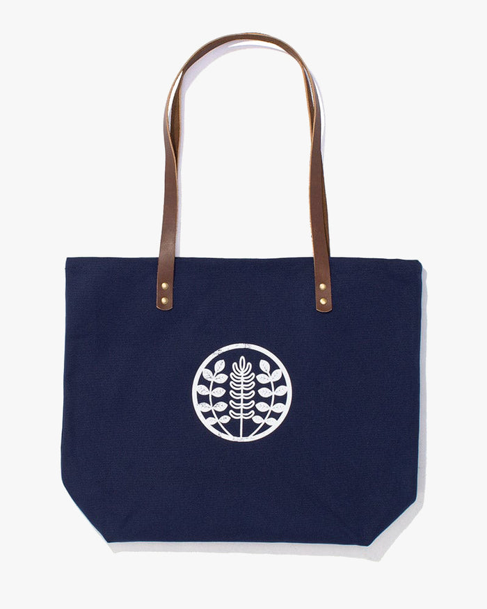 Kiriko Original Large Tote Bag, Canvas, Navy Logo