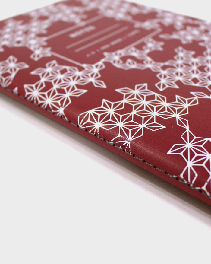 Kiriko Original Lined Notebook, Red Asanoha