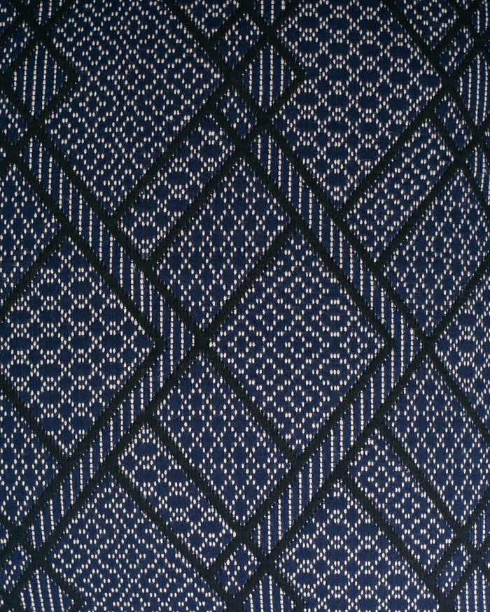 Kiriko Original Pillow, Navy with Black Diamonds and White patterns