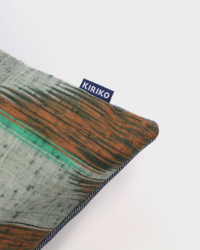 Kiriko Original Pillow, Orange and Teal Kasuri