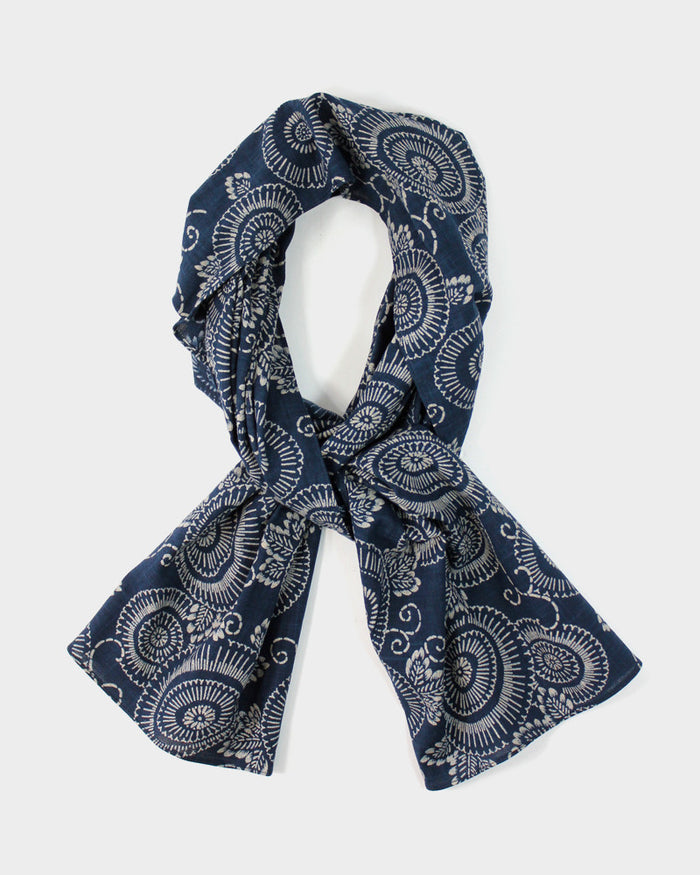 Kiriko Original Scarf Indigo Large Kiku