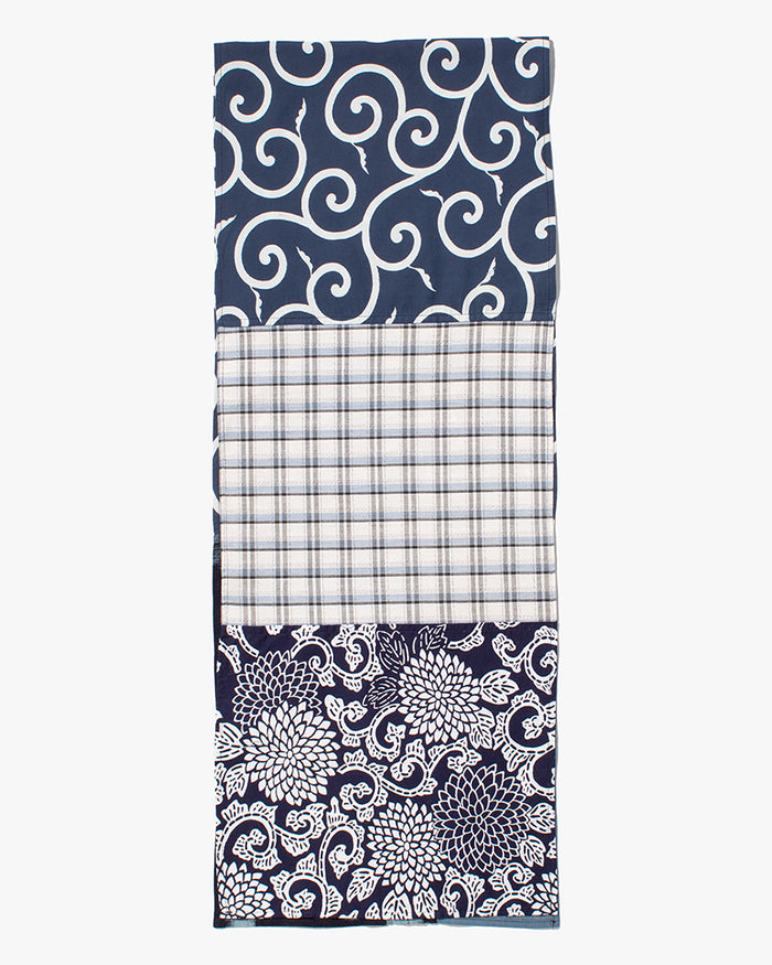 Kiriko Original Scarf, Patched Kasuri, Indigo, 26