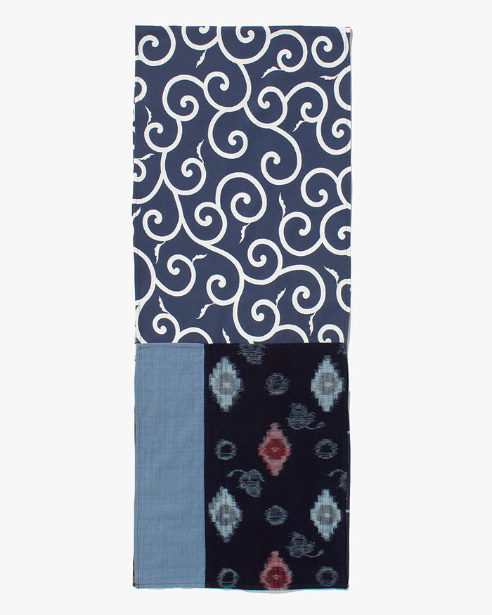 Kiriko Original Scarf, Patched Kasuri, Indigo, 28