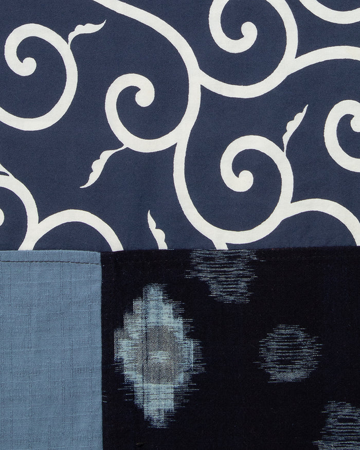 Kiriko Original Scarf, Patched Kasuri, Indigo, 28