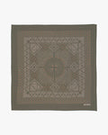 Kiriko Original Screen Printed, Custom-Dyed Bandana, Green Pendant Circle