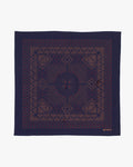 Kiriko Original Screen Printed, Custom-Dyed Bandana, Navy Pendant Circle