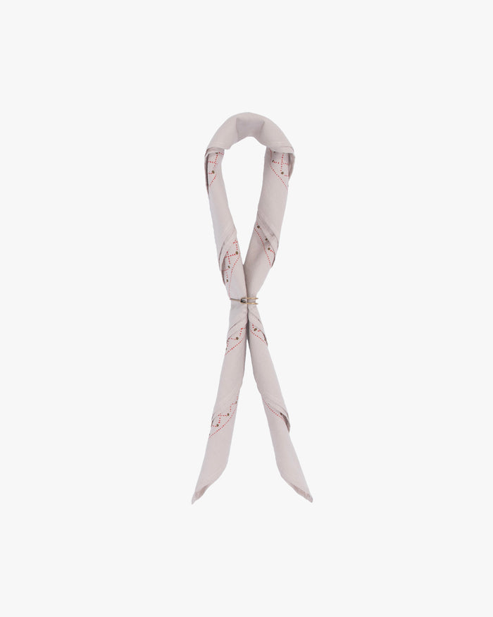 Kiriko Original Screen Printed, Custom-Dyed Bandana, Stone Pendant Circle