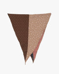 Kiriko Original Split Neckerchief, Brown Asanoha and Tan Sakura