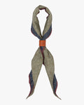 Kiriko Original Split Neckerchief, Red Same Komon and Green Tonbo