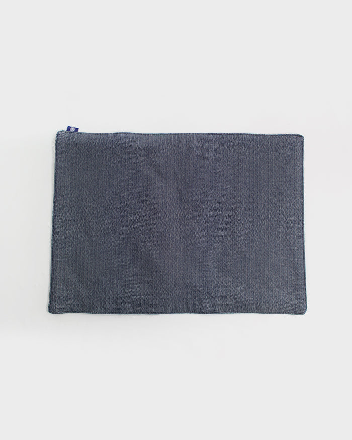 Kiriko Original Table Mat, Kasuri-Ori Indigo with White Igeta
