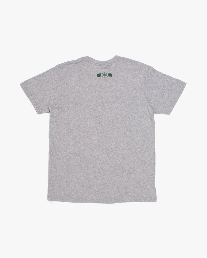 Kiriko Original Tee, 4 oz. US Made, Kuma with Embroidered Fish, Grey