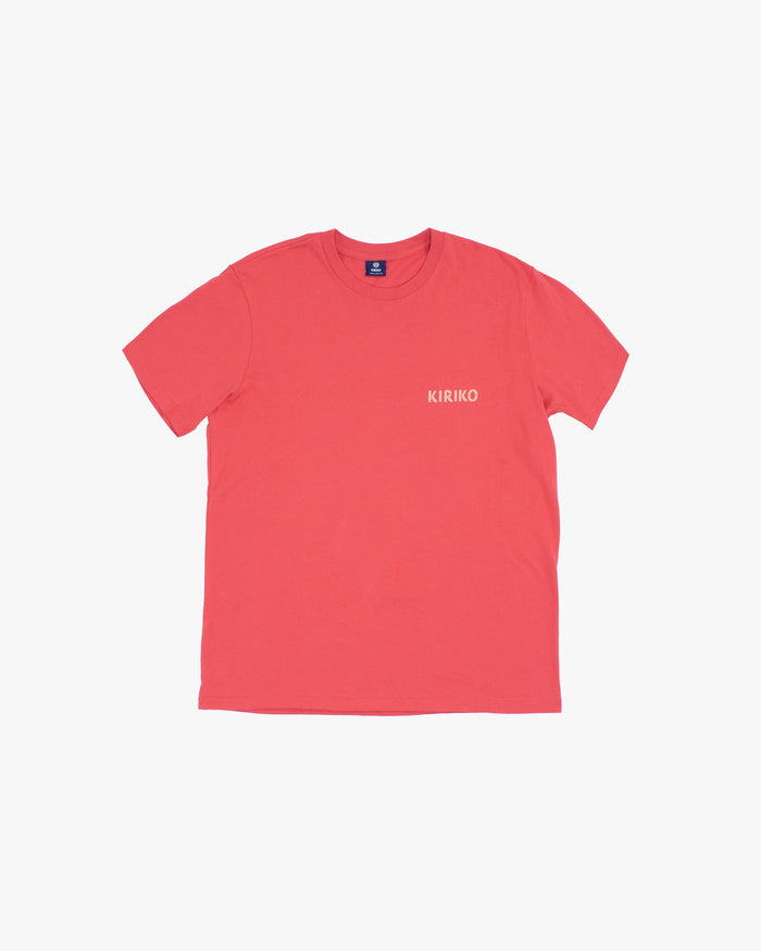 Kiriko Original Tee, 6 oz Cotton, Coral with Blue Koi Dragon