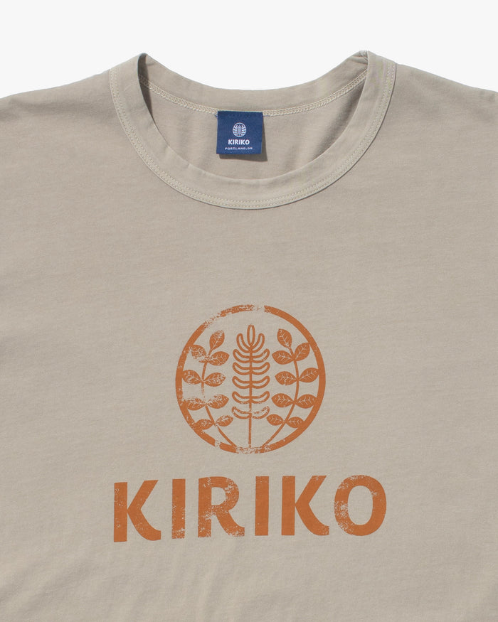Kiriko Original Tee, 6 oz Cotton, Printed Logo, Latte