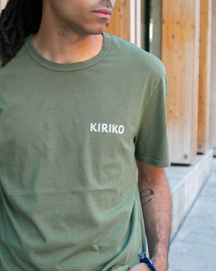 Kiriko Original Tee, 6oz Cotton, Green with Grey Koi-Dragon