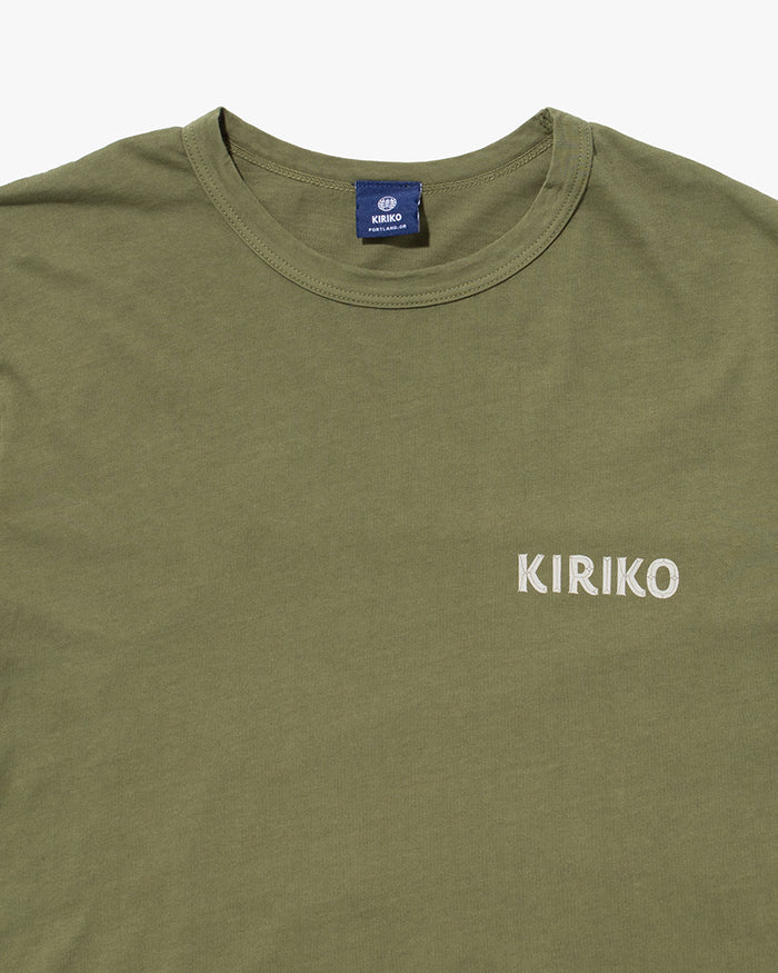 Kiriko Original Tee, 6oz Cotton, Green with Grey Koi-Dragon