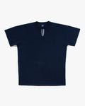 Kiriko Original Tee, 8 oz Cotton, Navy V-Henley