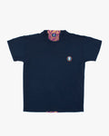 Kiriko Original Tee, 8 oz Cotton, Navy with Jacquard Asanoha