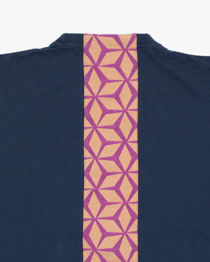 Kiriko Original Tee, 8 oz Cotton, Navy with Jacquard Asanoha