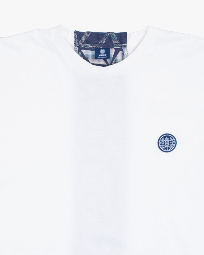 Kiriko Original Tee, 8 oz Cotton, White with Jacquard Asanoha