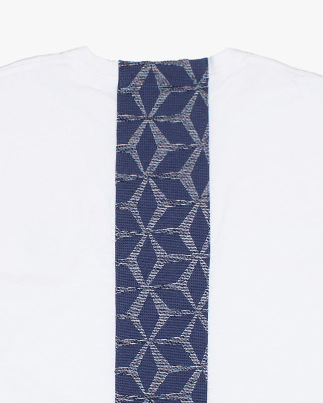 Kiriko Original Tee, 8 oz Cotton, White with Jacquard Asanoha