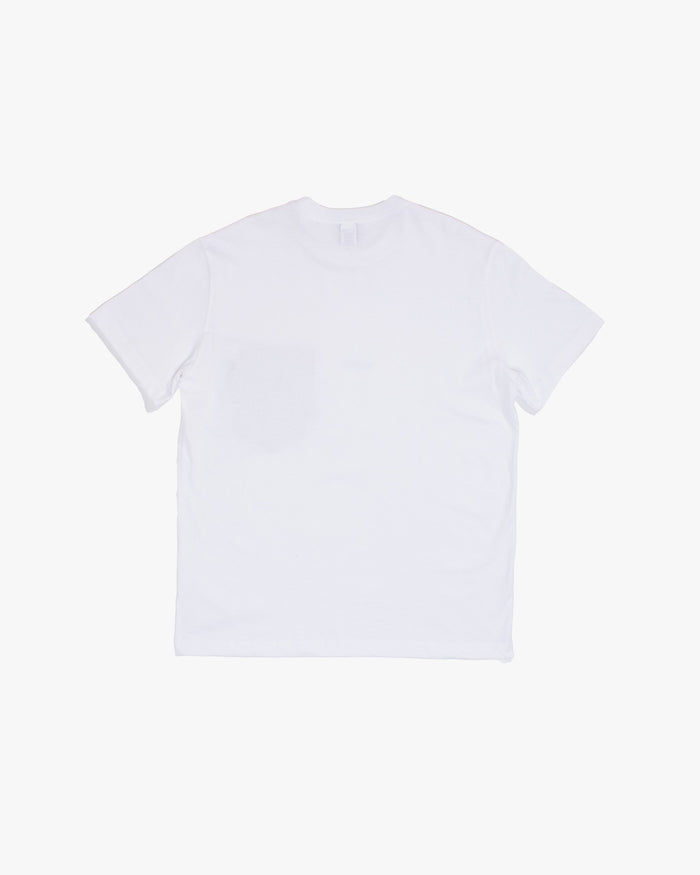 Kiriko Original Tee, 8 oz. US Made, Double Pocket Tee, White, Tsubaki and Red Shibori Style