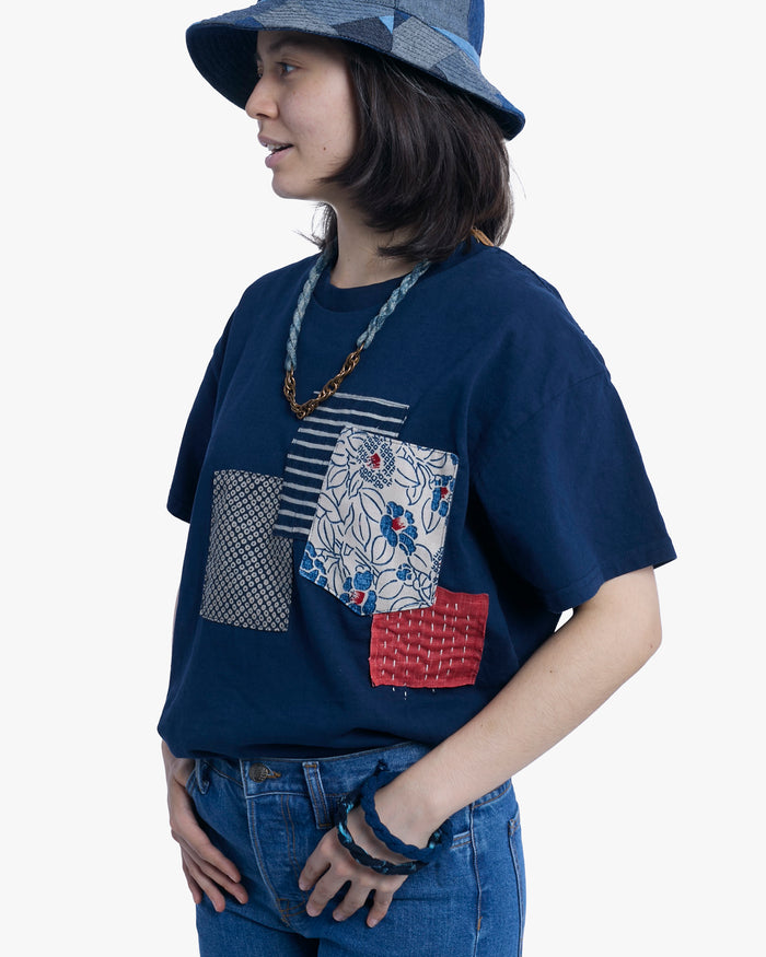 Kiriko Original Tee, 8 oz. US Made, Patched Pocket Tee, Navy