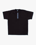 Kiriko Original Tee, 8oz Cotton, Henley Tee, Black with Chambray, Indigo Small Multi