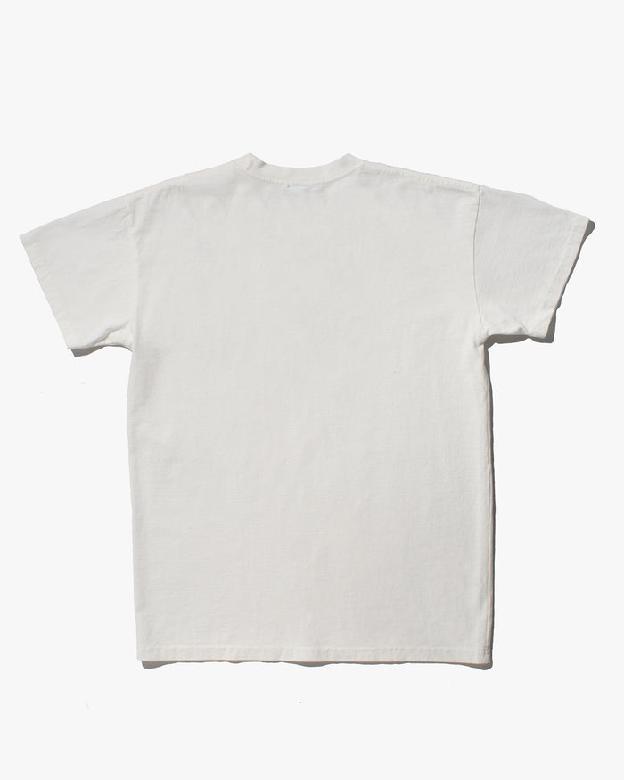 Kiriko Original Tee, 8oz Cotton, Henley Tee, Cream with Denim, Nami