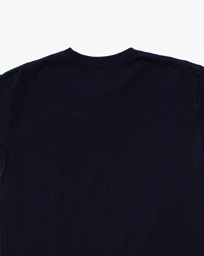 Kiriko Original Tee, 8oz Cotton, Henley Tee, Navy with Denim, Small Tsubaki