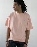 Kiriko Original Tee, Printed Daruma, Pink with Grey