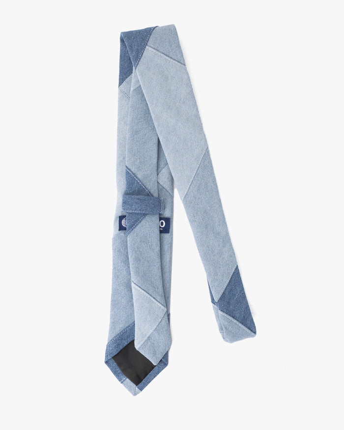 Kiriko Original Tie, Patchwork, Light Denim