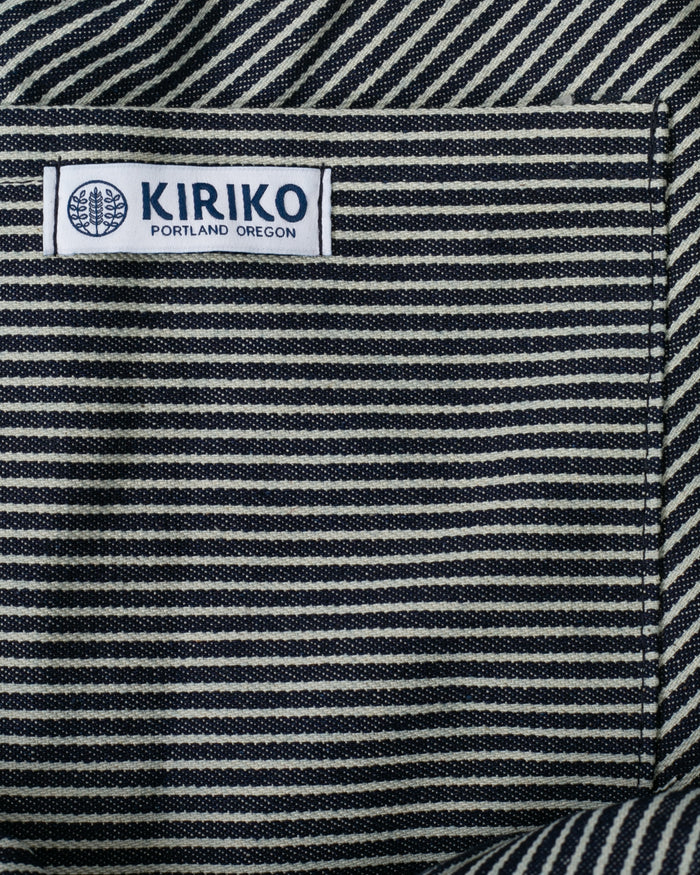 Kiriko Original Tsuno Tote, Sashi-Ori, Washed Indigo with Slate Blue Pendleton Fabric