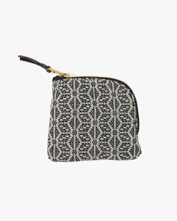 Kiriko Original, Zipper Wallet, Indigo and White, Kogin Sashiko Asanoha