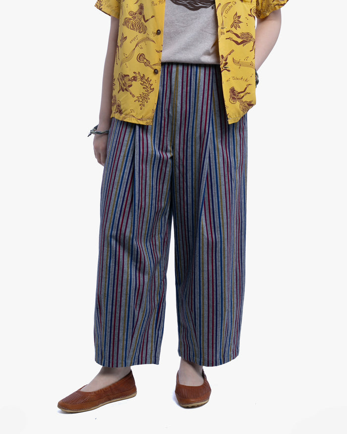Kiriko x ToK, Lantern Pants, Kurume Weave, Multi Color