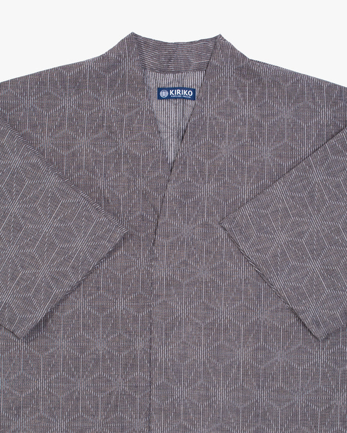 Kiriko x ToK, V-Neck Tunic, Grey Asanoha