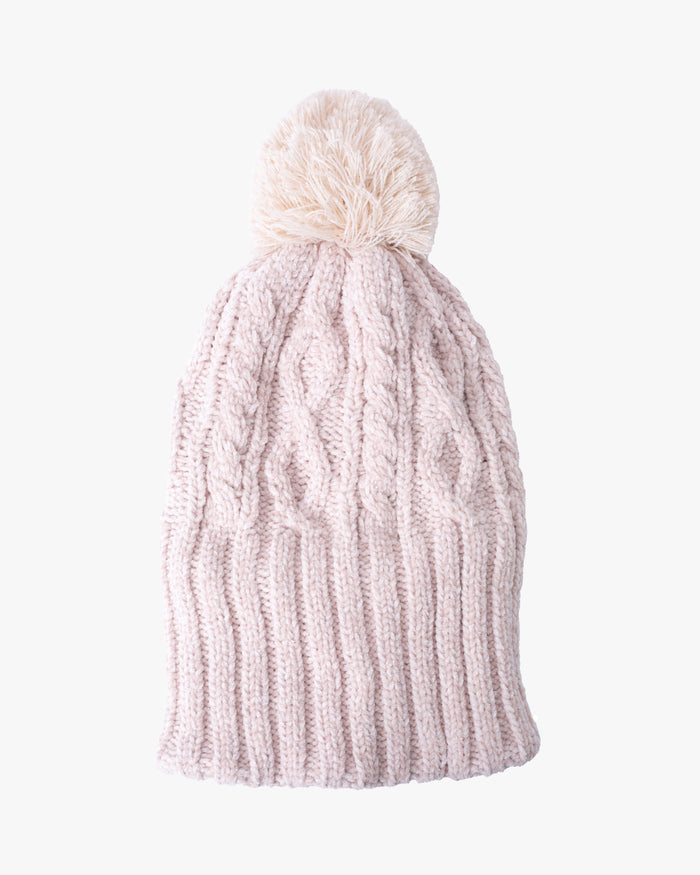 Knit Beanie, Bisque, Cream
