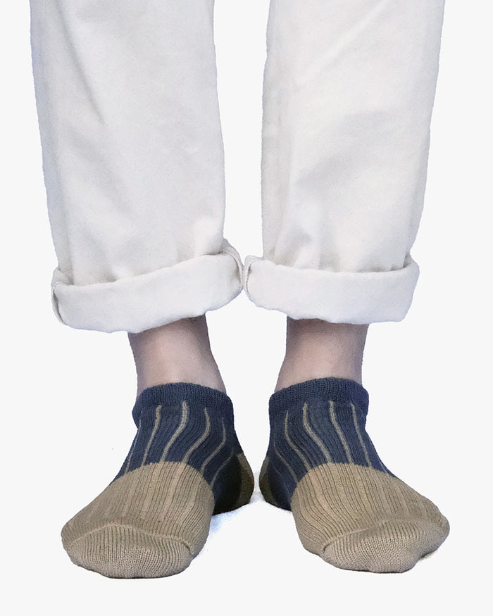 Knitwin, Ankle Socks, Linen and Cotton, Oslo Blue