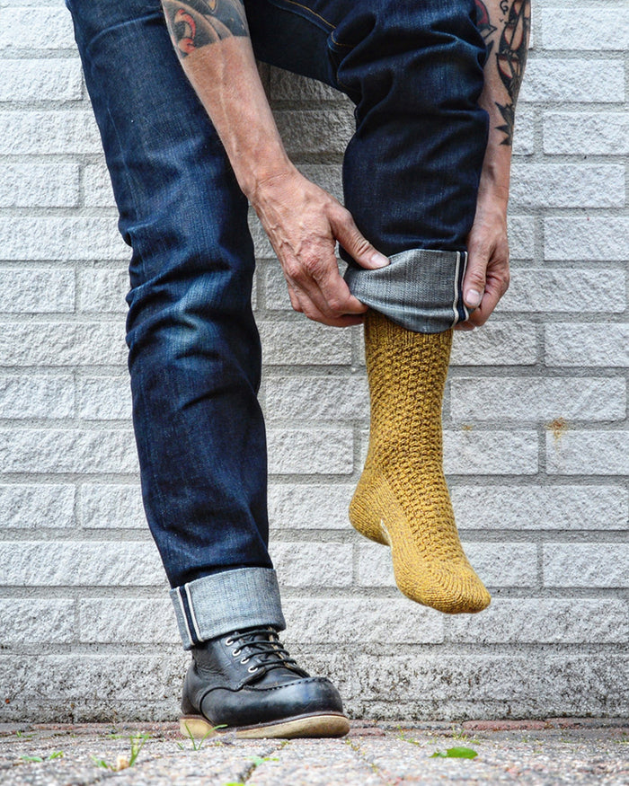 Knitwin, Boot Socks, Wool Cotton, Boston Mustard