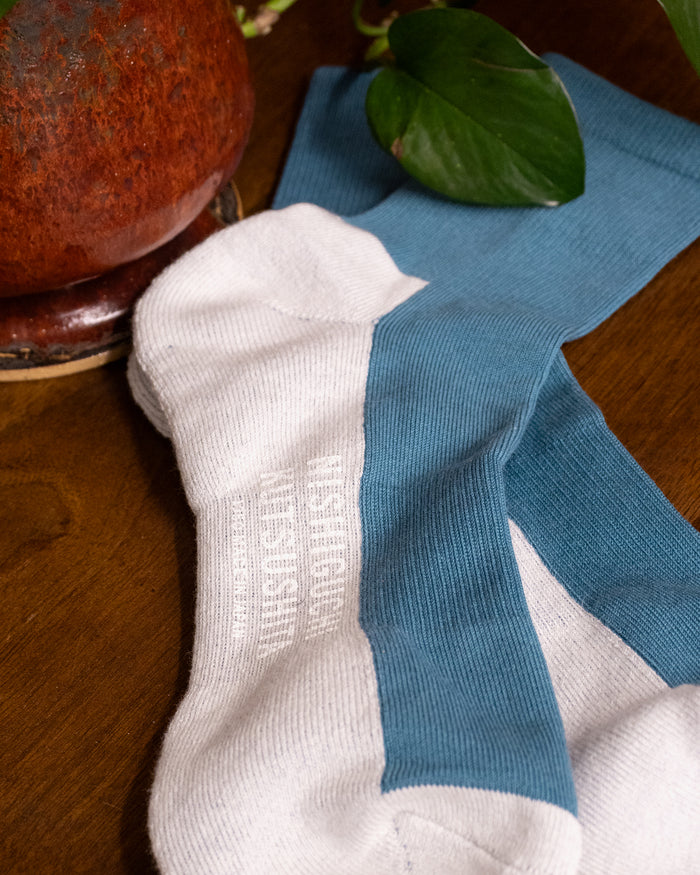 Knitwin, Crew Walking Socks, Cotton Cashmere, Sampo Lake Blue