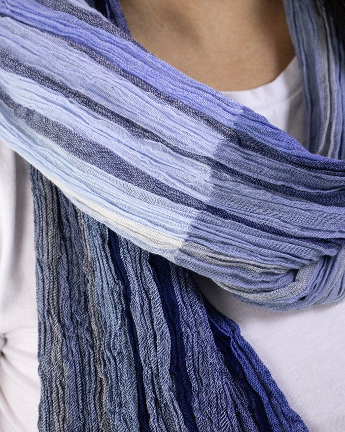 Kobo Oriza Linen Cotton Stole, Blue Gradient