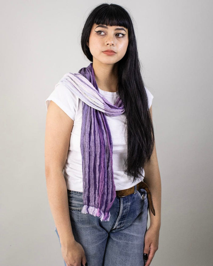Kobo Oriza Linen Cotton Stole, Purple Gradient