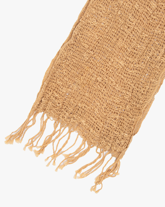 Kobo Oriza Muffler, Slim and Light Mojiri Weave, Mustard